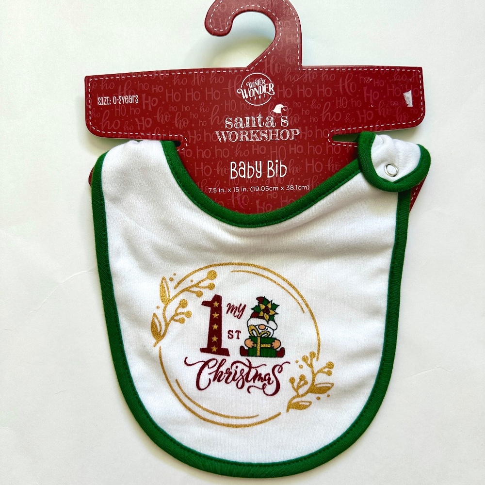 NWT Baby's First Christmas Bib